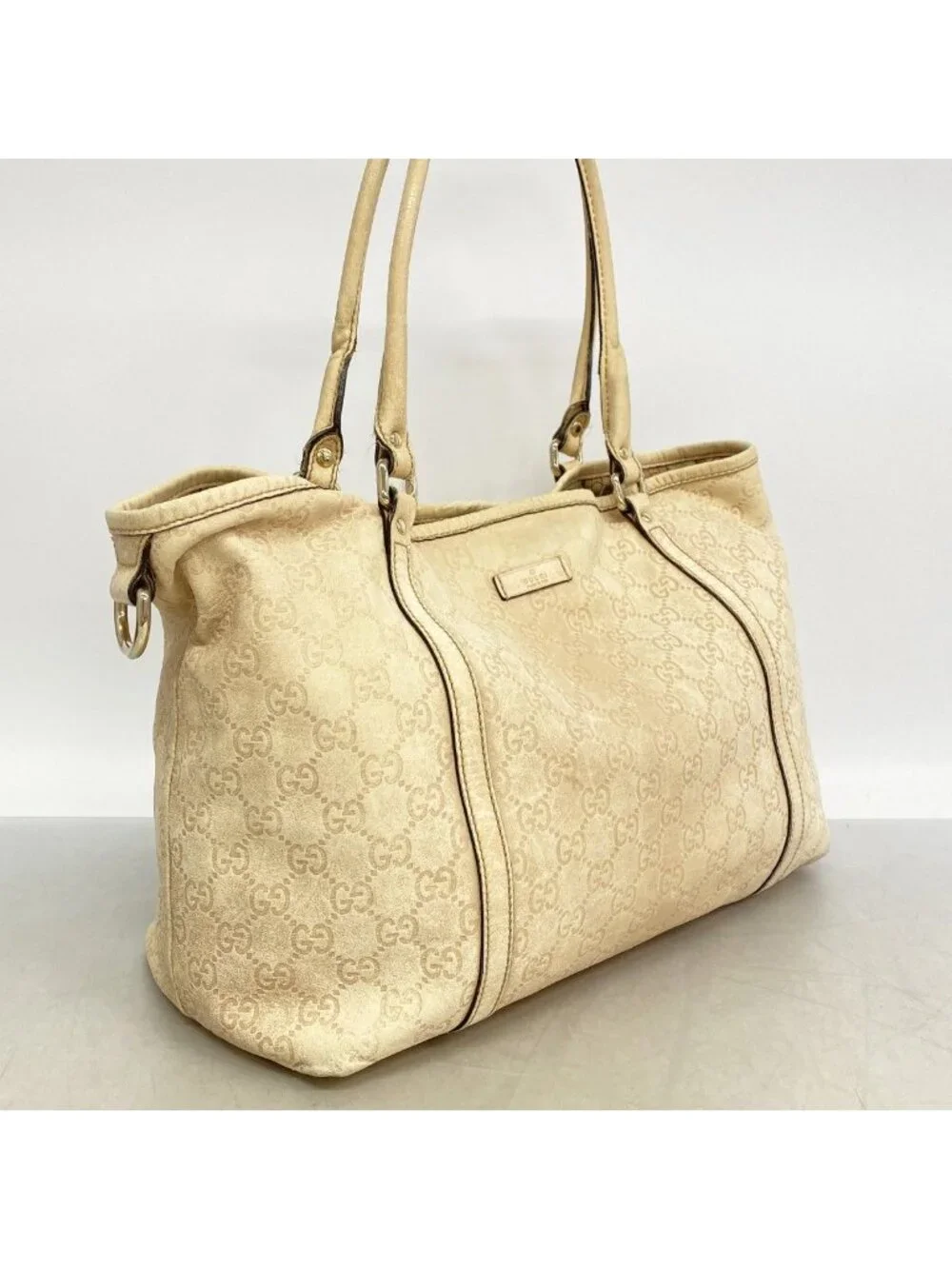 Gucci Tote Guccissima Leather Beige Champagne Gold
